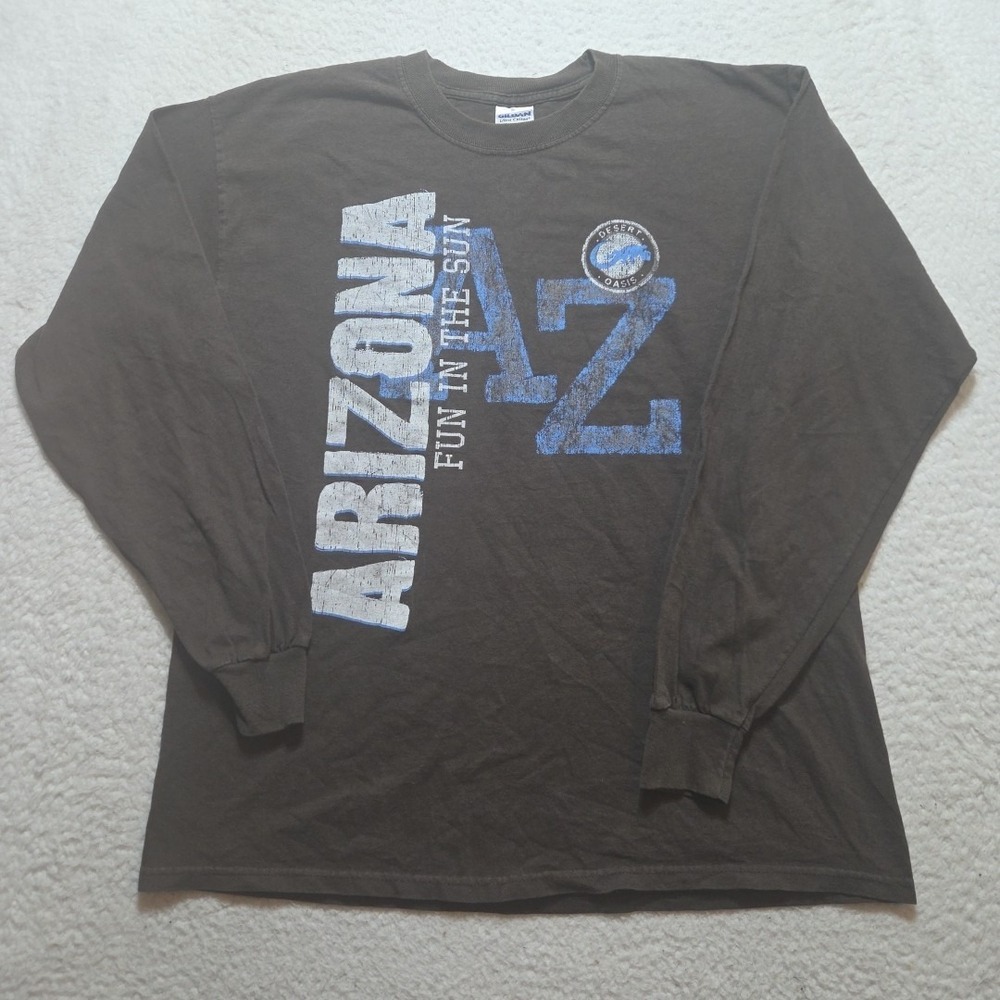 Vintage Arizona Long Sleeve T Shirt Size Large Brown Faded‎ Y2K